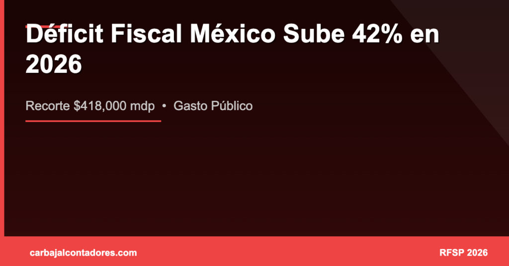 Déficit Fiscal México Sube 42% en 2026
