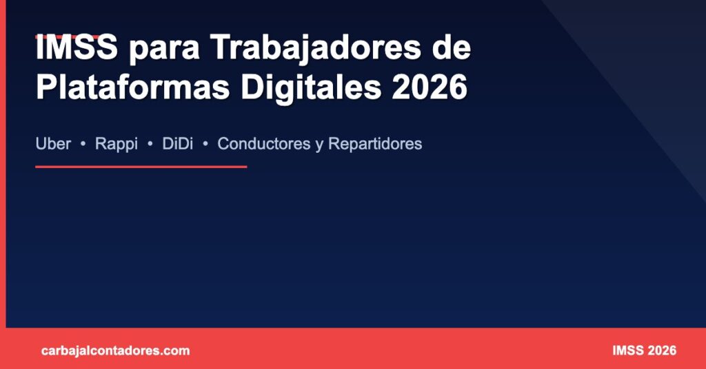 IMSS para trabajadores de Uber Rappi DiDi 2026